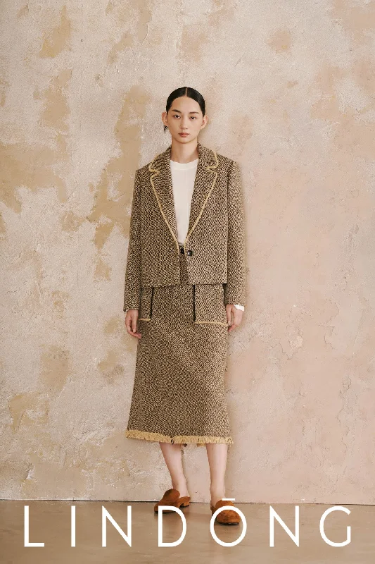 Early Bird Discount faux fur coatLINDONG | Lois Tweed Fringe Jacket