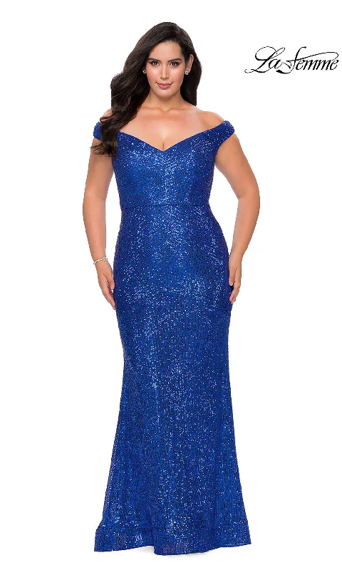 Deal Explosion wrap-around dressLong Sequin Plus Mermaid La Femme Formal Dress