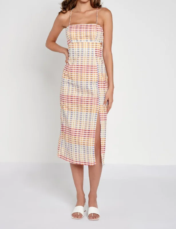 Today Only off-the-shoulder dressOrganic Cotton Checked Cutout Midi Dress