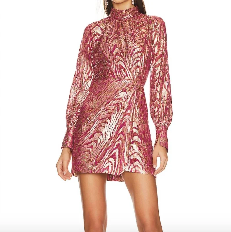 Final Markdown chic dressHalen Fil Coupe Mini Dress In Bougainvillea Metallic Moire