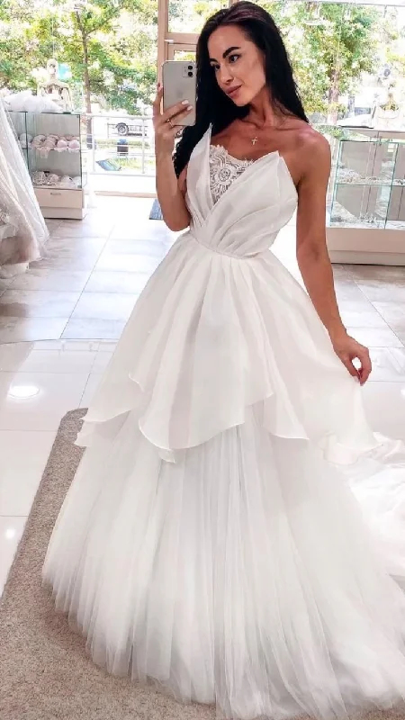 Today’s Deal luxury dressStrapless Lace Appliques A-line Rustic Wedding Dresses Bridal Gown QW2225 Today’s Deal luxury dressStrapless Lace Appliques A-line Rustic Wedding Dresses Bridal Gown QW2225