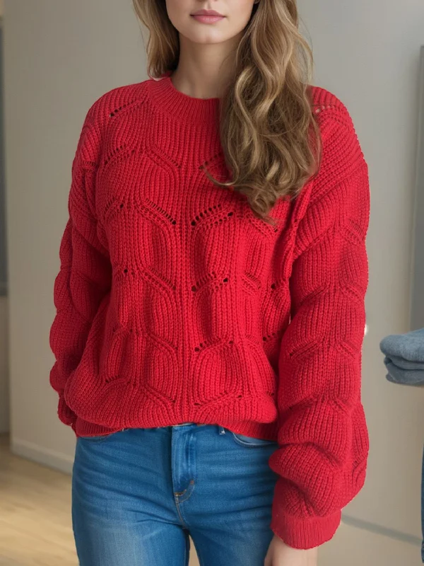 Price Meltdown minimalist gym sweatshirtOpenwork Round Neck Dropped Shoulder Sweater Price Meltdown minimalist gym sweatshirtOpenwork Round Neck Dropped Shoulder Sweater