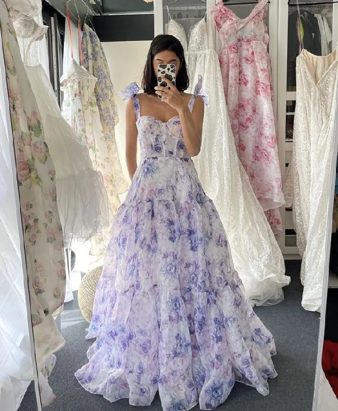 Overstock Sale bohemian dressChic A-line Print Long Prom Dress Formal Dress  Y3021