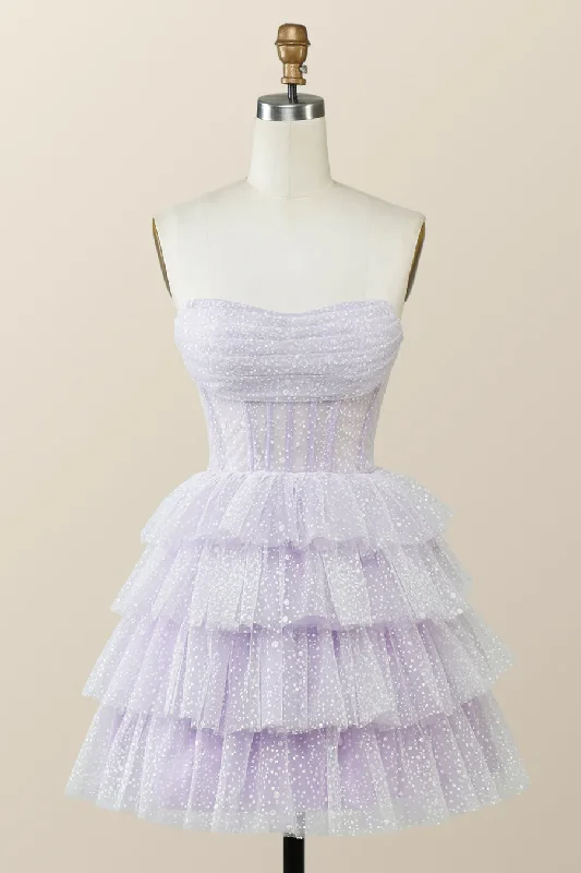 Sale Event fitted cocktail dressLavender Strapless Cowl Neck Short A-line Homecoming Dress Y2780 Sale Event fitted cocktail dressLavender Strapless Cowl Neck Short A-line Homecoming Dress Y2780