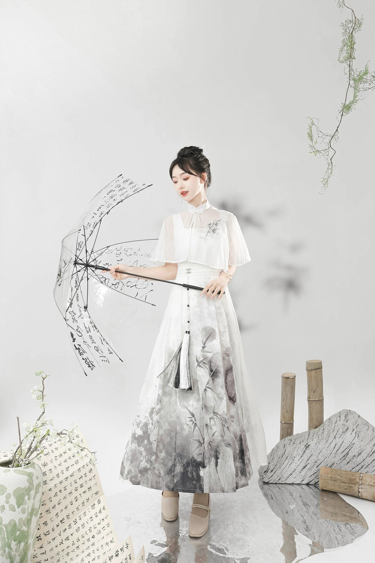 Savings Bonanza fitted bodycon dressDesigner's Gift~Qi Lolita JSK Chinese Style Ink-Washed Modified Dress Set