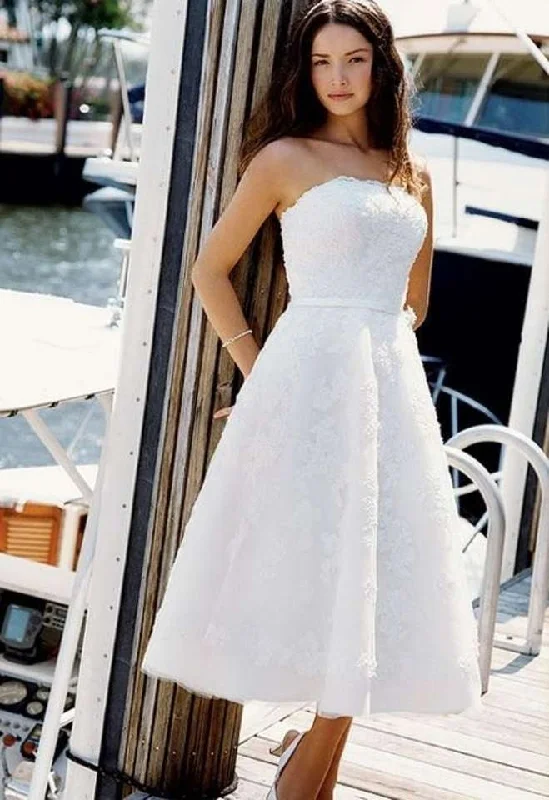 Shop and Save David's Bridal Galina Beaded Lace Tea Length