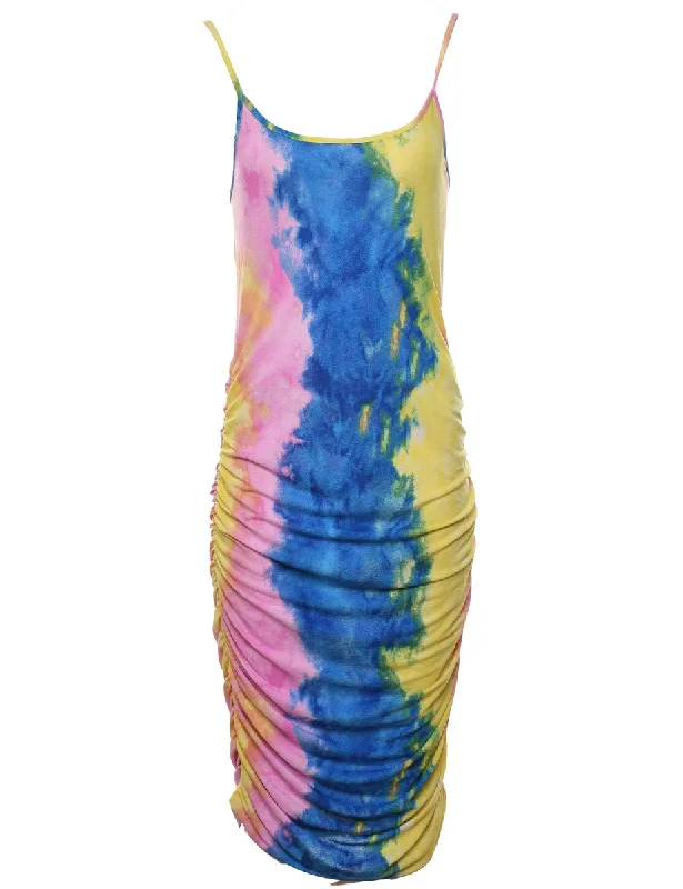 Price Blitz fashion-forward coatTie Dye Design Multi-Colour Dress - M