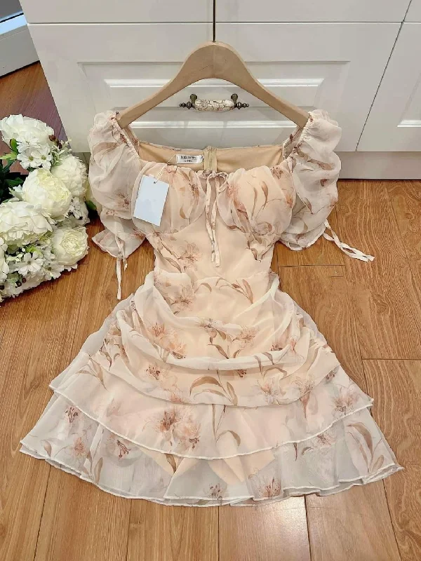 While Supplies Last stylish dressVintage Floral Mini Homecoming Dress,Summer Casual Dress Y2641