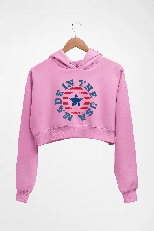 Midnight Madness cozy hooded sweatshirtAmerica Crop HOODIE FOR WOMEN