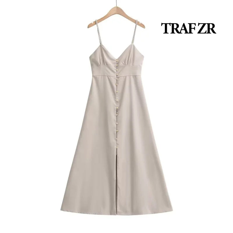 Deal Zone vintage coatSivatu Traf Linen Dress Women Strapless V Neck Solid High Quality Midi Vintage Chic and Elegant Y2k Sundress Women's Dresses Deal Zone vintage coatSivatu Traf Linen Dress Women Strapless V Neck Solid High Quality Midi Vintage Chic and Elegant Y2k Sundress Women's Dresses