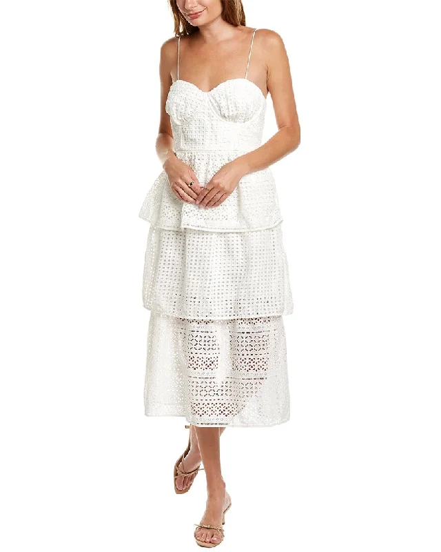 Special Discount high-waisted dressSelf-Portrait Eyelet Midi Dress