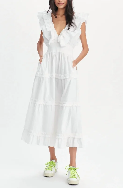 Quick Sale denim dressAzalea Dress in White