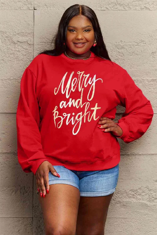 Lowest Price oversized sports sweatshirtMERRY AND BRIGHT Graphic Sweatshirt