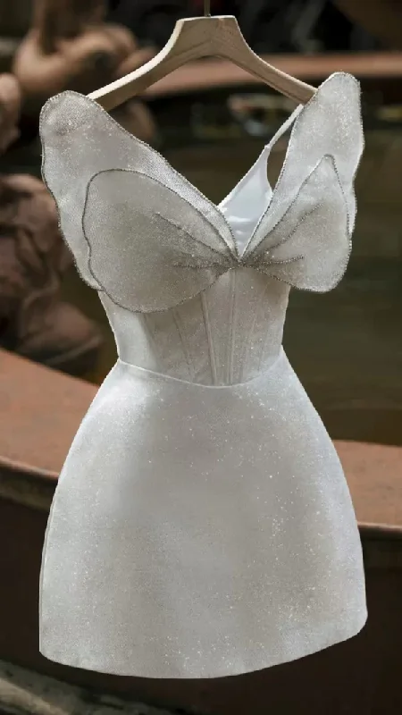 Year-End Clearance lace-up dressUnique Homecoming Dress, Princess Strapless Short Prom Dress Y2900
