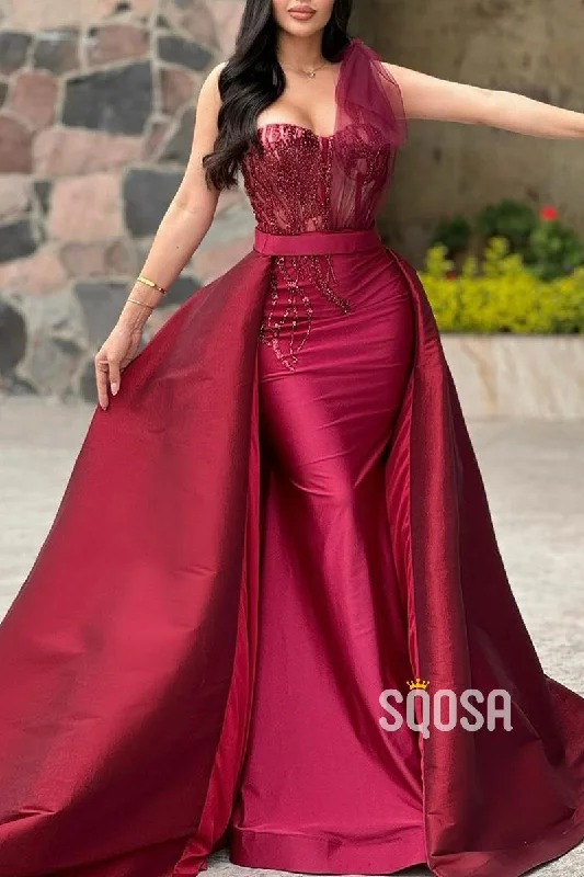 Great Bargains stylish dressOne Shoulder Beaded Appliques Detachable Train Party Prom Evening Dress QP3278 Great Bargains stylish dressOne Shoulder Beaded Appliques Detachable Train Party Prom Evening Dress QP3278