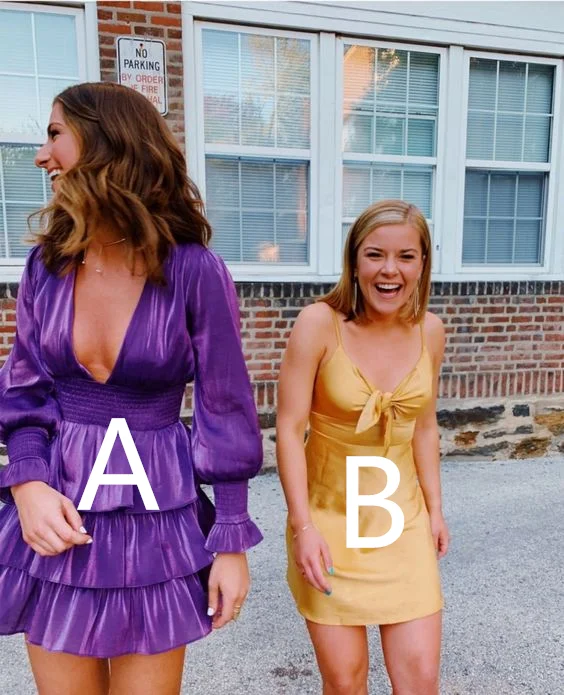 Online Only boho-chic dressPurple A-line V Neck Homecoming Dress,Purple Party Dress  Y4015