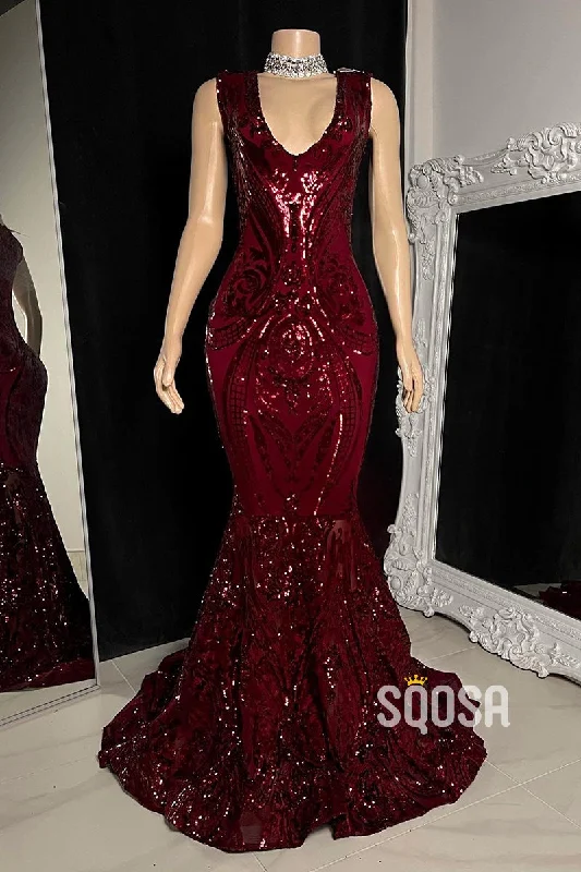 Special Savings wrap dressSexy V-Neck Sequins Appliques Mermaid Prom Dress Black Girl for Slay QP0874