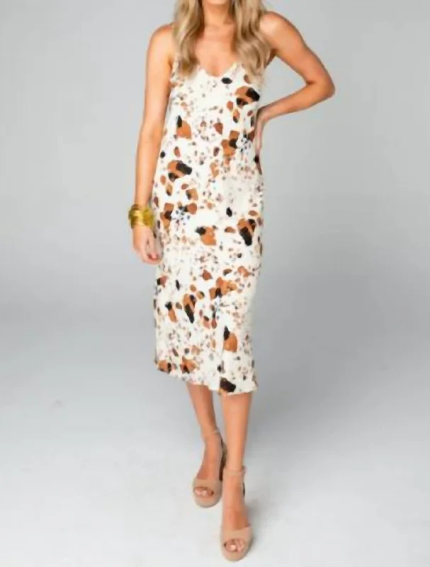 Year-End Sale printed dressTiff Midi Slip Dress In Texas