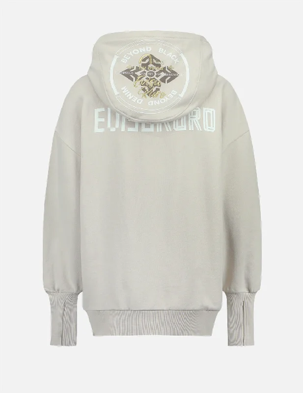 Extra Savings comfy workout sweatshirtLogo Embroidery and Kamon Print Hoodie