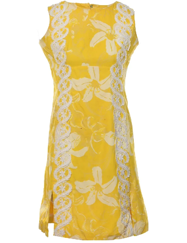 Amazing Deals premium puffer coatFloral Print White & Yellow 1960s Hawaiian Dress - M Amazing Deals premium puffer coatFloral Print White & Yellow 1960s Hawaiian Dress - M
