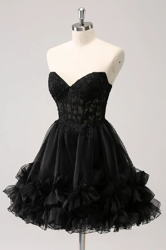 Buy More, Save More tiered dressCute A Line Corset Strapless Ruffled Short Homecoming Dress Buy More, Save More tiered dressCute A Line Corset Strapless Ruffled Short Homecoming Dress