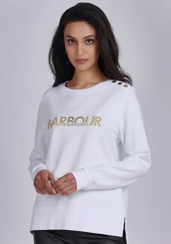 Today's Special sporty hooded sweatshirtBarbour International Womens Roll Cage Sweatshirt, White