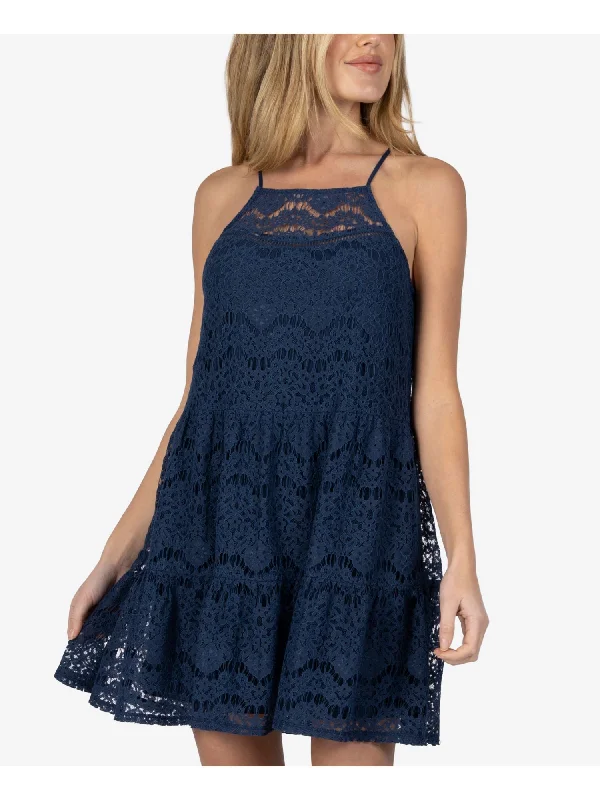 New Arrival SPEECHLESS Womens Lace Sleeveless Halter Short Shift Dress