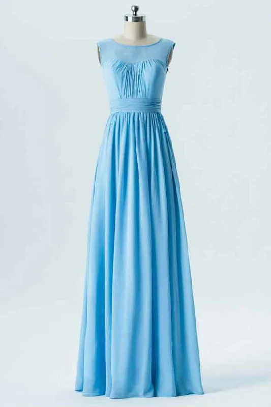 Daily Specials ruched dressBlue A-line Illusion Tulle Jewel Pleated Chiffon Long Bridesmaid Dress Daily Specials ruched dressBlue A-line Illusion Tulle Jewel Pleated Chiffon Long Bridesmaid Dress
