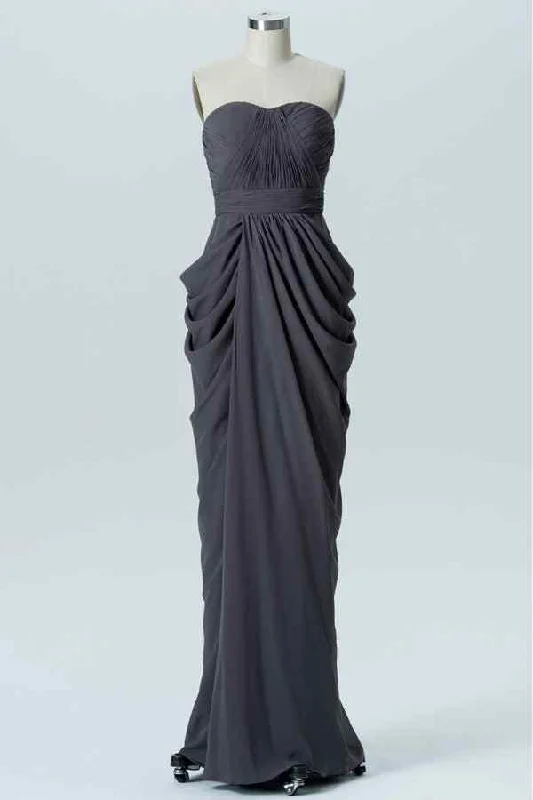 Limited Time Offer flowy maxi dressDark Grey Sheath Strapless Pleated Chiffon Long Bridesmaid Dress Limited Time Offer flowy maxi dressDark Grey Sheath Strapless Pleated Chiffon Long Bridesmaid Dress