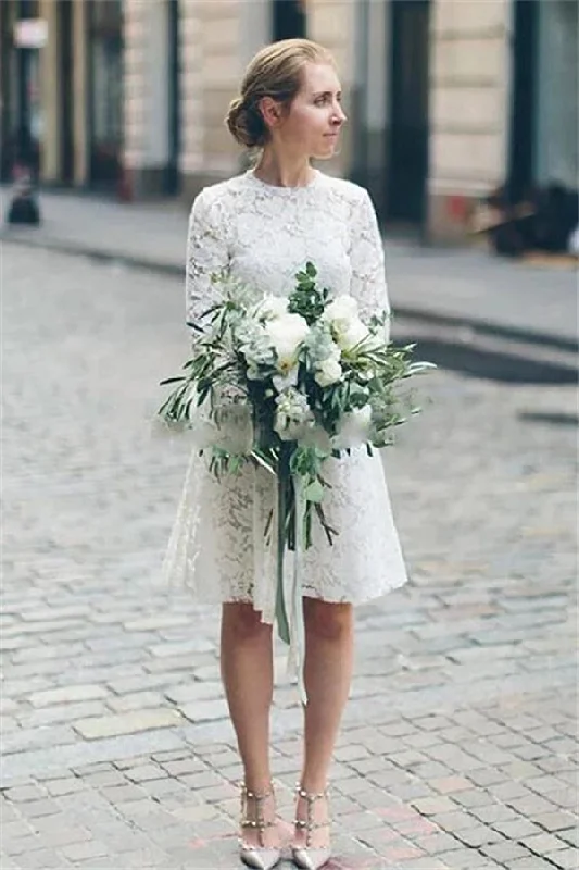 Clearance Items Casual Long Sleevess Lace Summer Short Summer Wedding Dress Online
