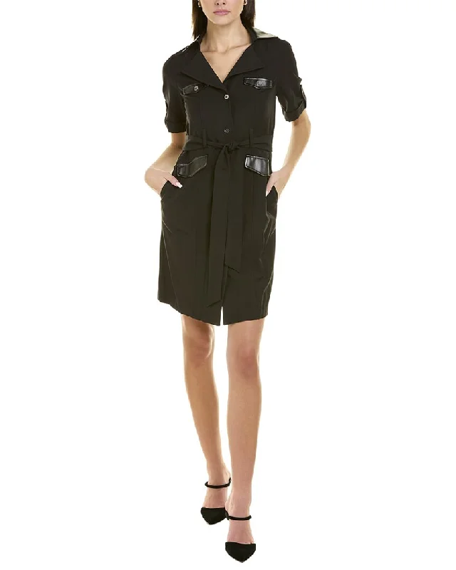 Bargain Bin satin dressSharagano Lepore Stretch Sharkskin Shirtdress