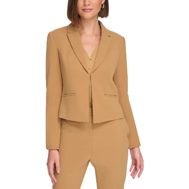 Daily Deals insulated winter jacketPetites Womens Collar Crepe Open-Front Blazer