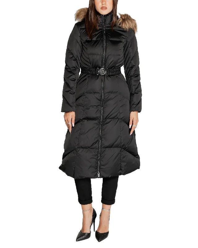 Crazy Deals fashion-forward coatGuess Women's Long Puffer Coat with Faux Fur Hood Black Crazy Deals fashion-forward coatGuess Women's Long Puffer Coat with Faux Fur Hood Black