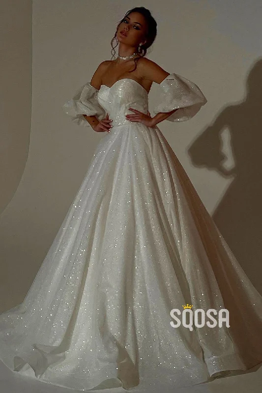 Hurry In cocktail dressA-line Sweetheart Short Sleeves Rustic Wedding Dress QW2629