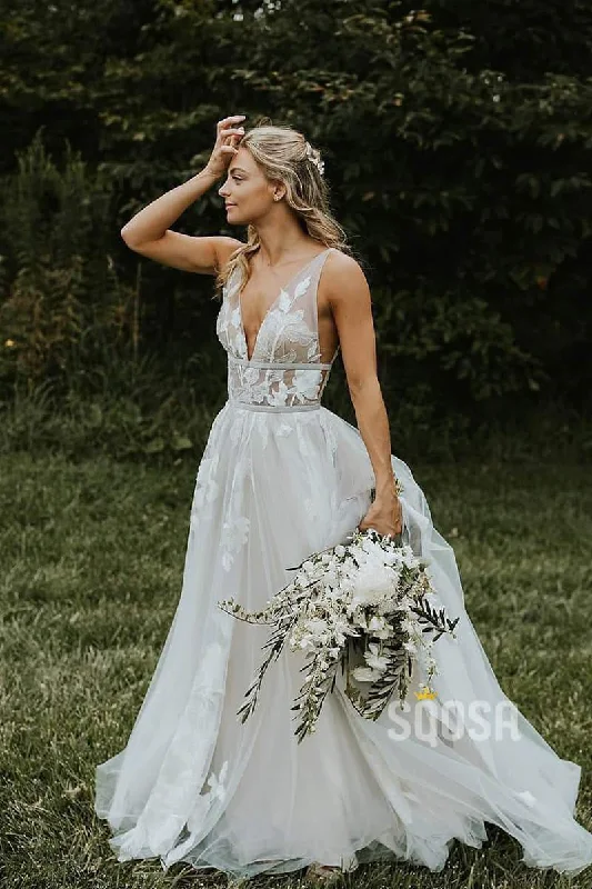 Daily Deals classic fit-and-flare dressMarvelous v-neck A-Line Wedding Dress Tulle Appliques Rustic Wedding Dress QW0823 Daily Deals classic fit-and-flare dressMarvelous v-neck A-Line Wedding Dress Tulle Appliques Rustic Wedding Dress QW0823