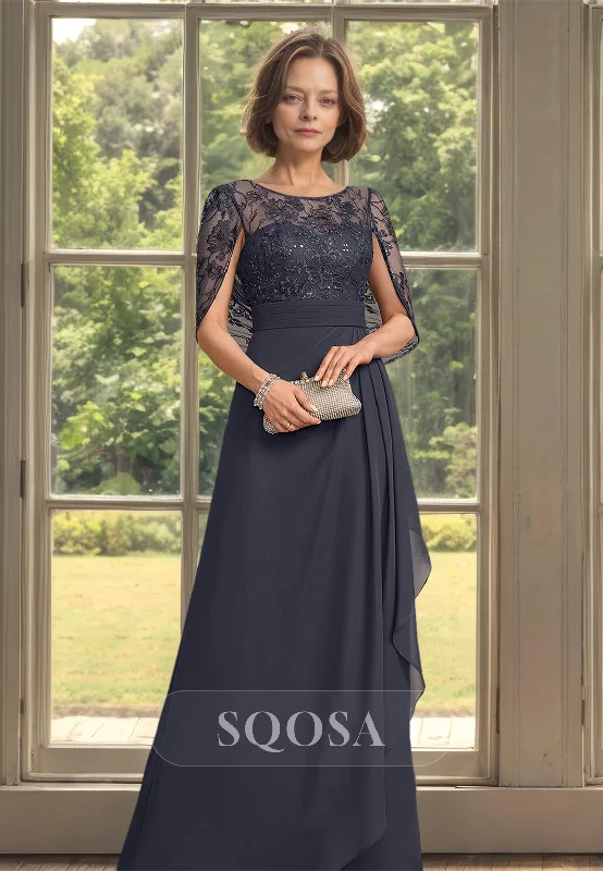 Price Drop floral midi dressSleeveless Scoop-Neck A-Line Mother of the Bride Dress Pleated Beaded Applique Cocktail Gowns