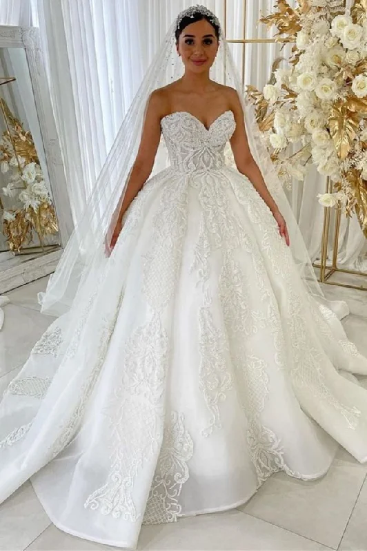 Weekend Special Sweetheart Princess A line Bridal Gowns Garden Lace Appliques Dress for Bride Weekend Special Sweetheart Princess A line Bridal Gowns Garden Lace Appliques Dress for Bride