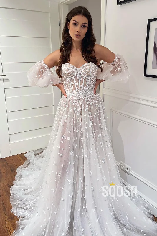 Savings Spectacular wool dressA-line Sweetheart Allover Lace Wedding Dress Bridal Gown QW0912