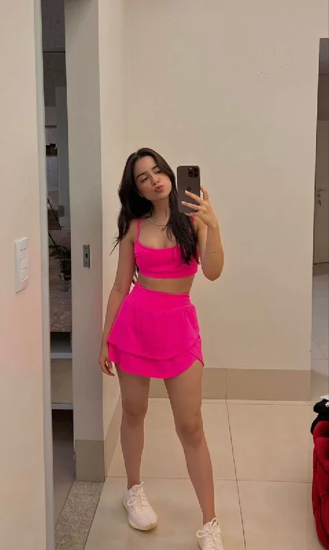 Discount Deals casual slip dressTwo Piece Hot Pink Homecoming Dress,Summer Casual Dress Y2663