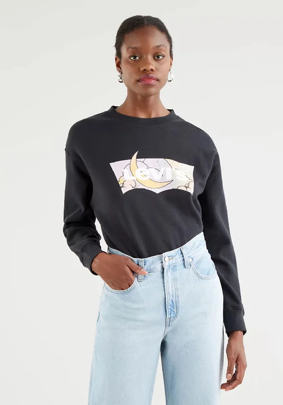 YEAR-End Sale athletic hoodieLevis® Womens Standard Graphic Fleece Sweatshirt, Caviar Black 0005 YEAR-End Sale athletic hoodieLevis® Womens Standard Graphic Fleece Sweatshirt, Caviar Black 0005