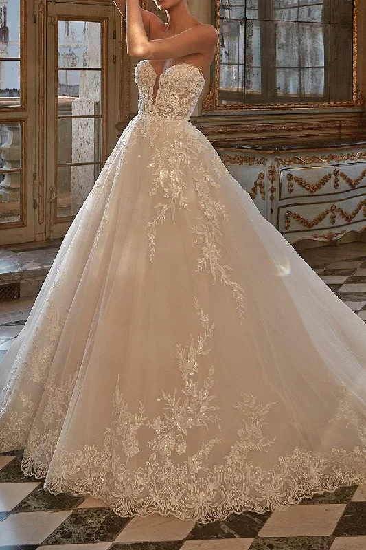 Big Discounts shift dressA line V Neck Lace Appliques Ball Gown Rustic Wedding Dress QW2147
