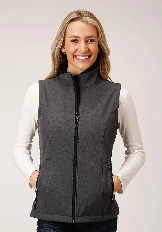 Deal of the Day comfortable outerwearWOMENS TECH  HEATHER GREY SOFTSHELL VEST