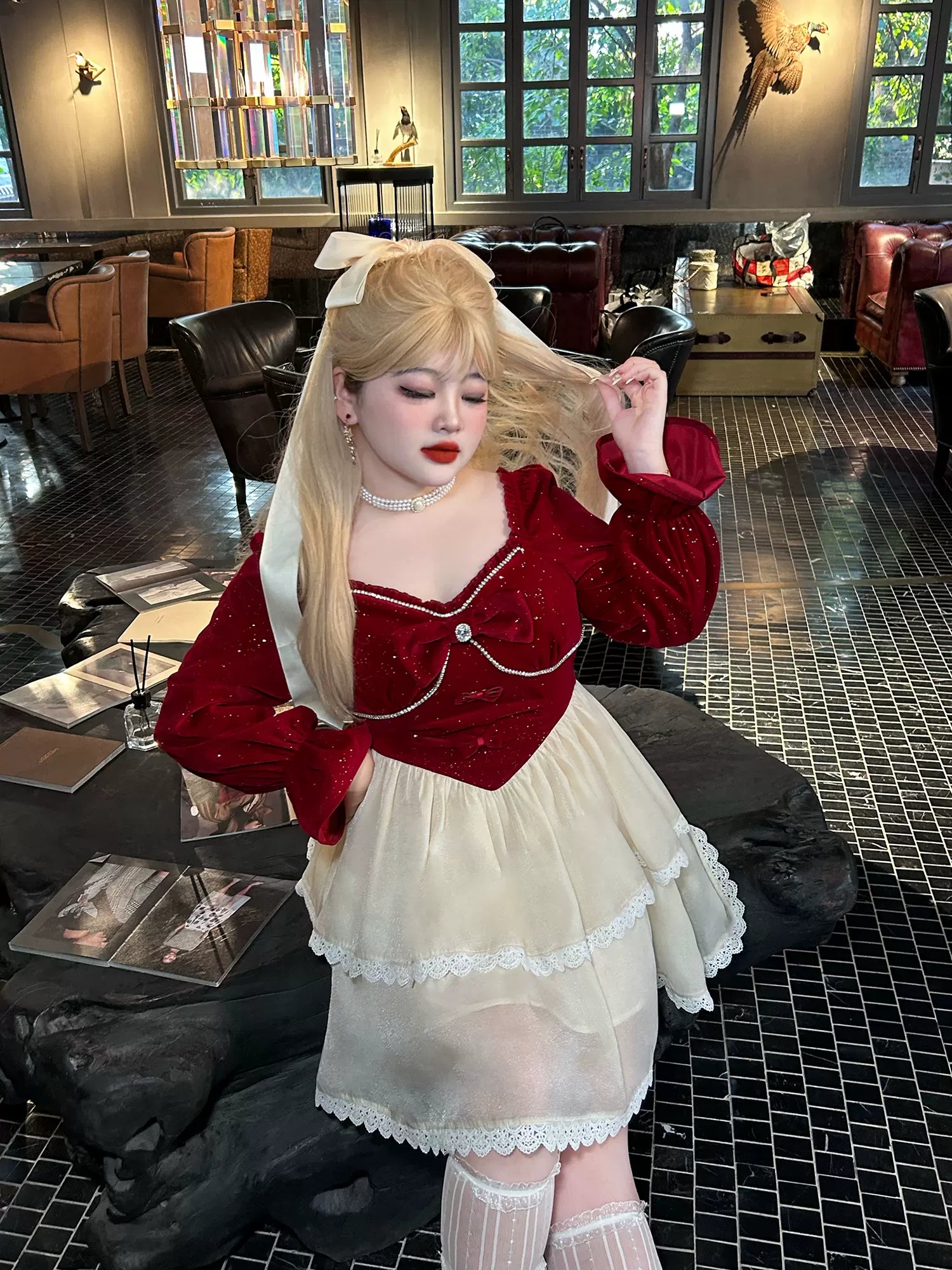 Deal Explosion sophisticated dressYingtang~Plus Size Lolita Dress Velvet Long Sleeve Deal Explosion sophisticated dressYingtang~Plus Size Lolita Dress Velvet Long Sleeve