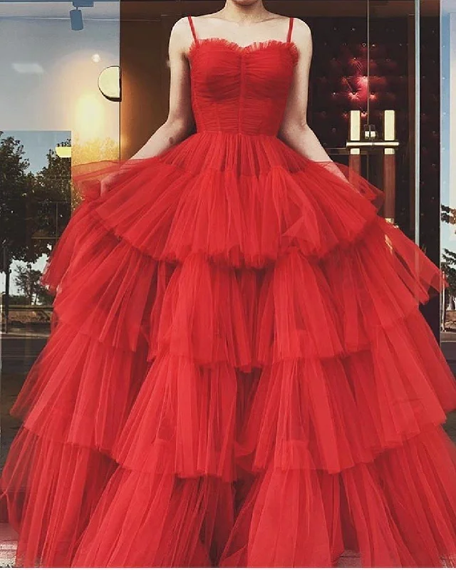 Year-End Clearance party dressA-line Red Tulle Multi-layered Prom Dress,Red Formal Gown Y3064 Year-End Clearance party dressA-line Red Tulle Multi-layered Prom Dress,Red Formal Gown Y3064