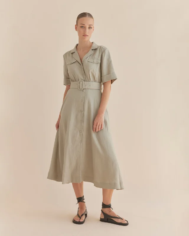 Lowest Price Cadence Linen Dress - Sage