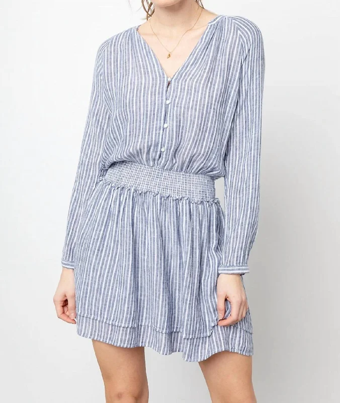 Buy Now fitted bodycon dressJasmine Linen Dress In Tibet Stripe