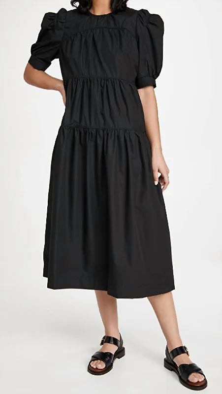 Epic Deals v-neck dressPoplin Midi Dress in Black