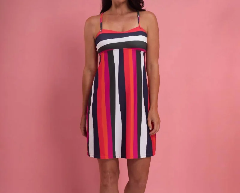While Supplies Last shift dressOdessa Swim Dress In Prism Stripe