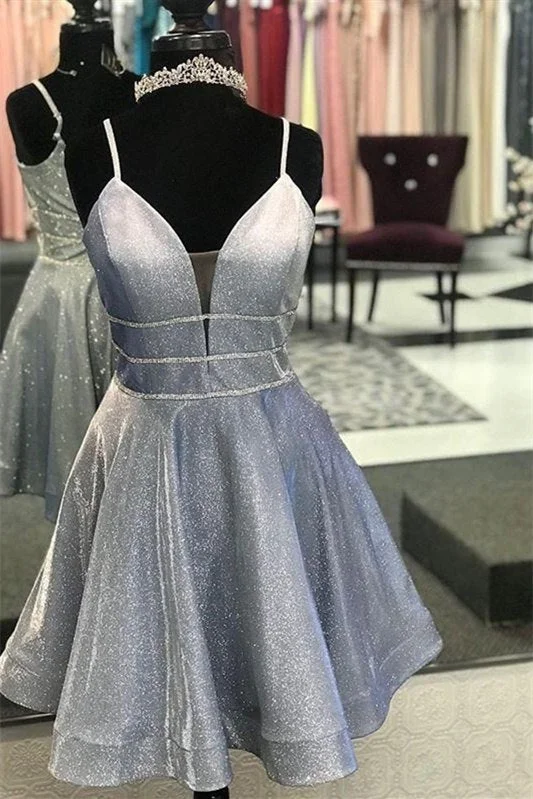 Super Bargain evening dressSparkly Spaghetti Straps Short Backless Prom Dresses Homecoming Dresses Super Bargain evening dressSparkly Spaghetti Straps Short Backless Prom Dresses Homecoming Dresses