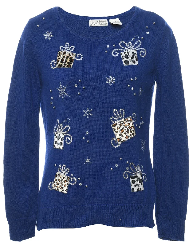 Inventory Reduction chic coatSnowfall Design Christmas Jumper - S